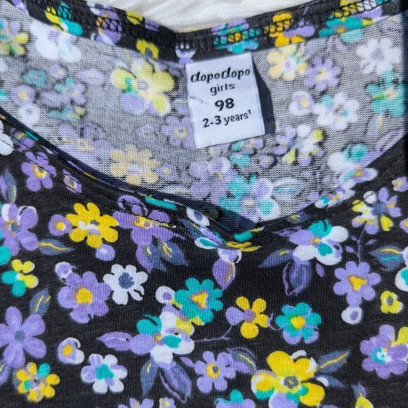 Midnight Meadow Girls’ Dress – Colorful Floral Delight 2T,3T,4T,5T 6/7 7/8 - Picture 2 of 4